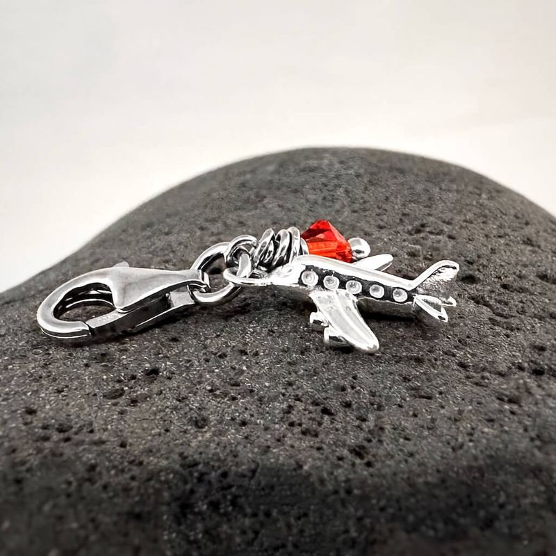 Flugzeug Charm - silber