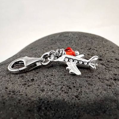 Flugzeug Charm - silber