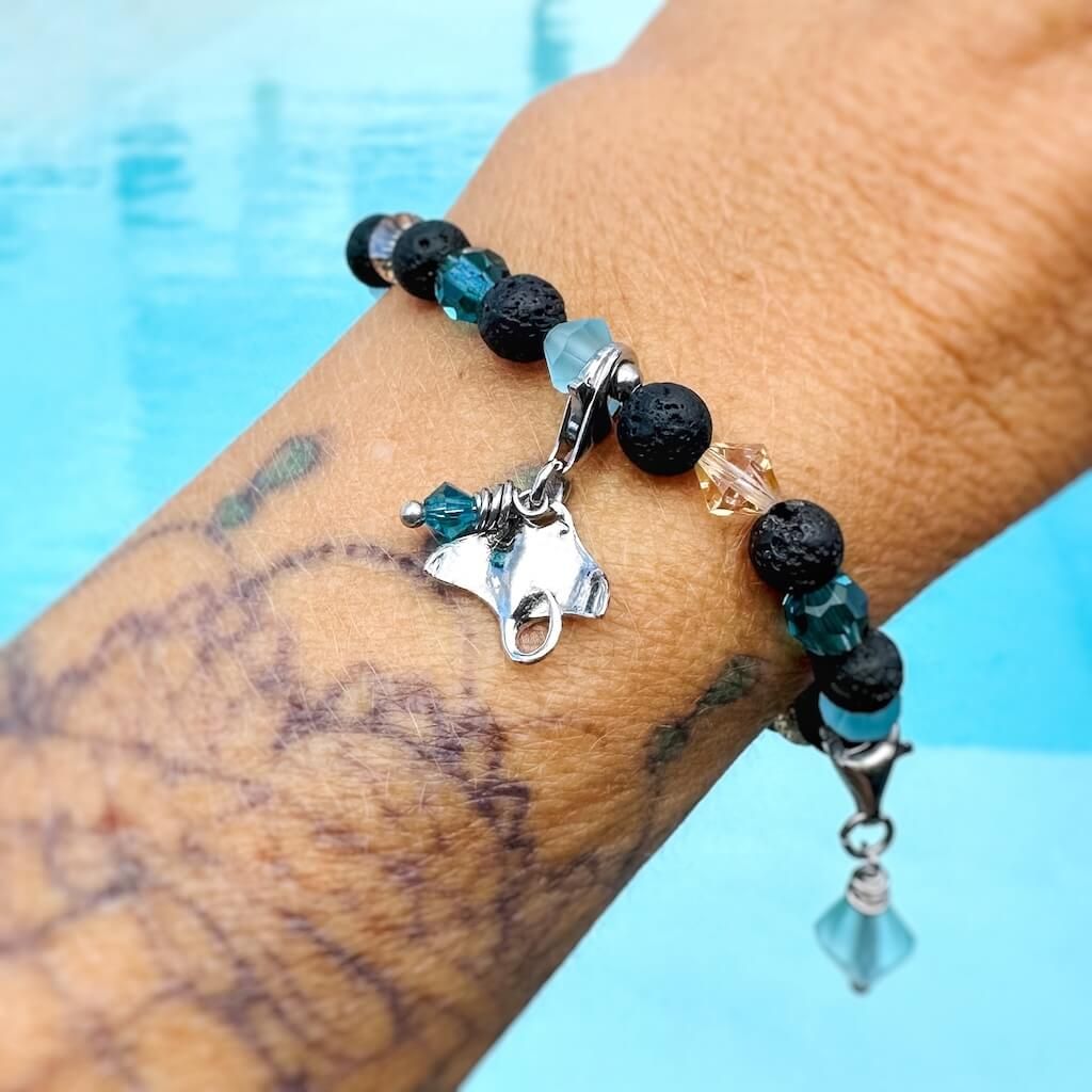 Rochen Charm - silber