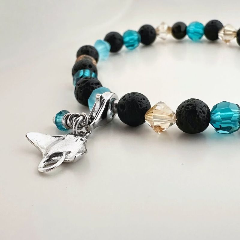 Rochen Charm - silber
