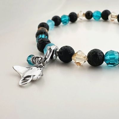 Rochen Charm - silber