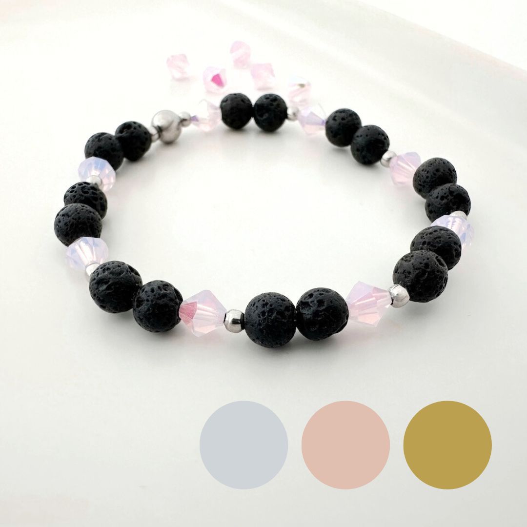 Rosa Hibiskus Charm Armband