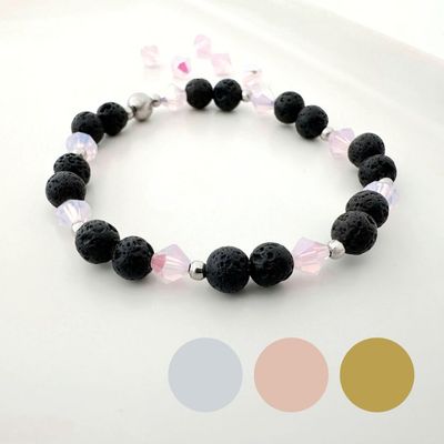 Rosa Hibiskus Charm Armband