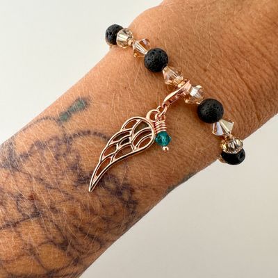 Engelsflügel Charm gross - roségold