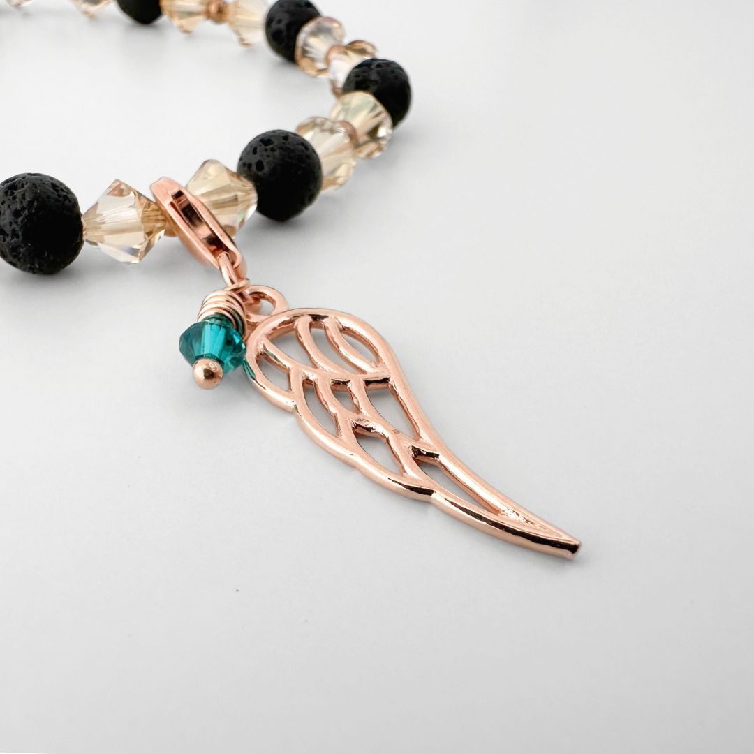 Engelsflügel Charm gross - roségold
