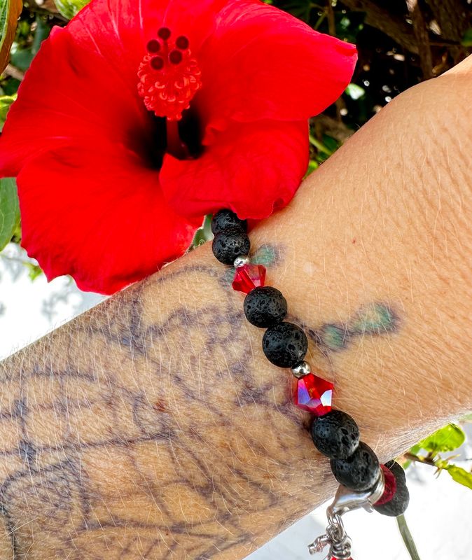 Hibiskus Rot Charm Armband