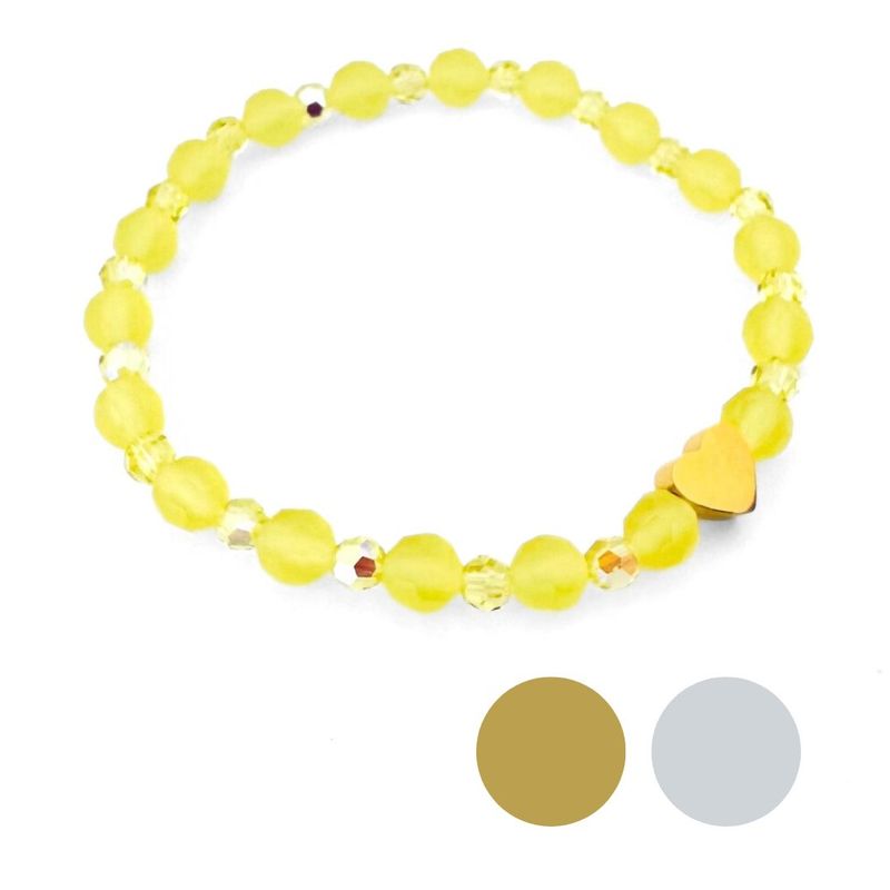 Gelbe Kaktusblüte mit Herz Armband