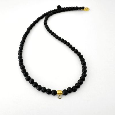 Lavakette Gold für EINEN Charm - Länge nach Wahl