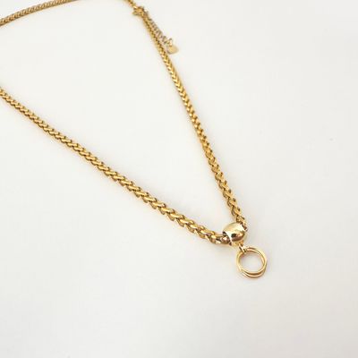 Weizen Charm Kette 45 cm - Edelstahl vergoldet