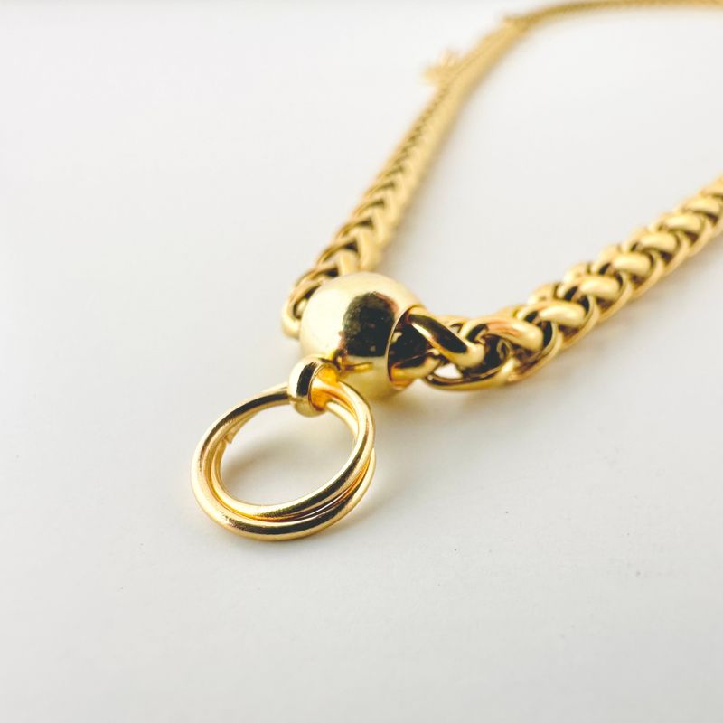 Weizen Charm Kette 50 cm - Edelstahl vergoldet