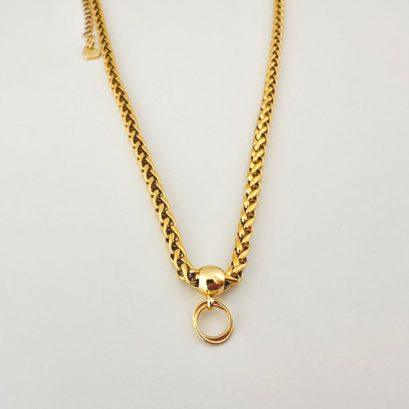 Weizen Charm Kette 50 cm - Edelstahl vergoldet