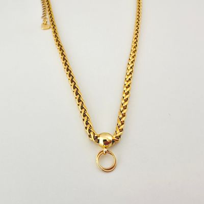 Weizen Charm Kette 50 cm - Edelstahl vergoldet