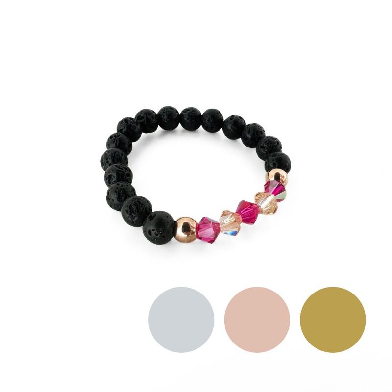 Pinke Buganvilla von der Sonne geküsst Lava Ring