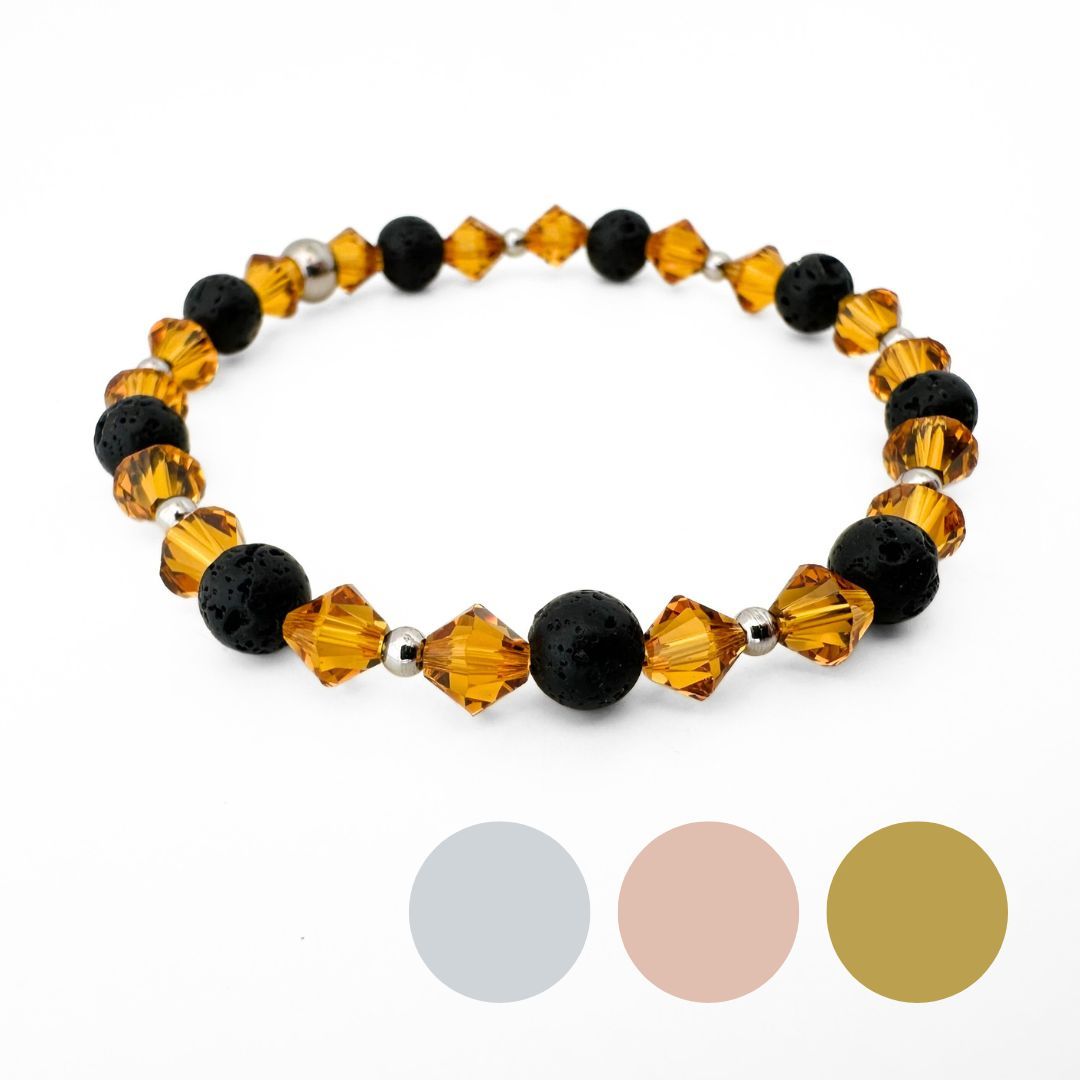 Vulkanhonig Doppel Kristall Armband