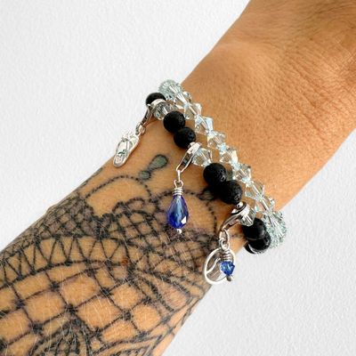 Meeresblau Kristall Tropfen Charm