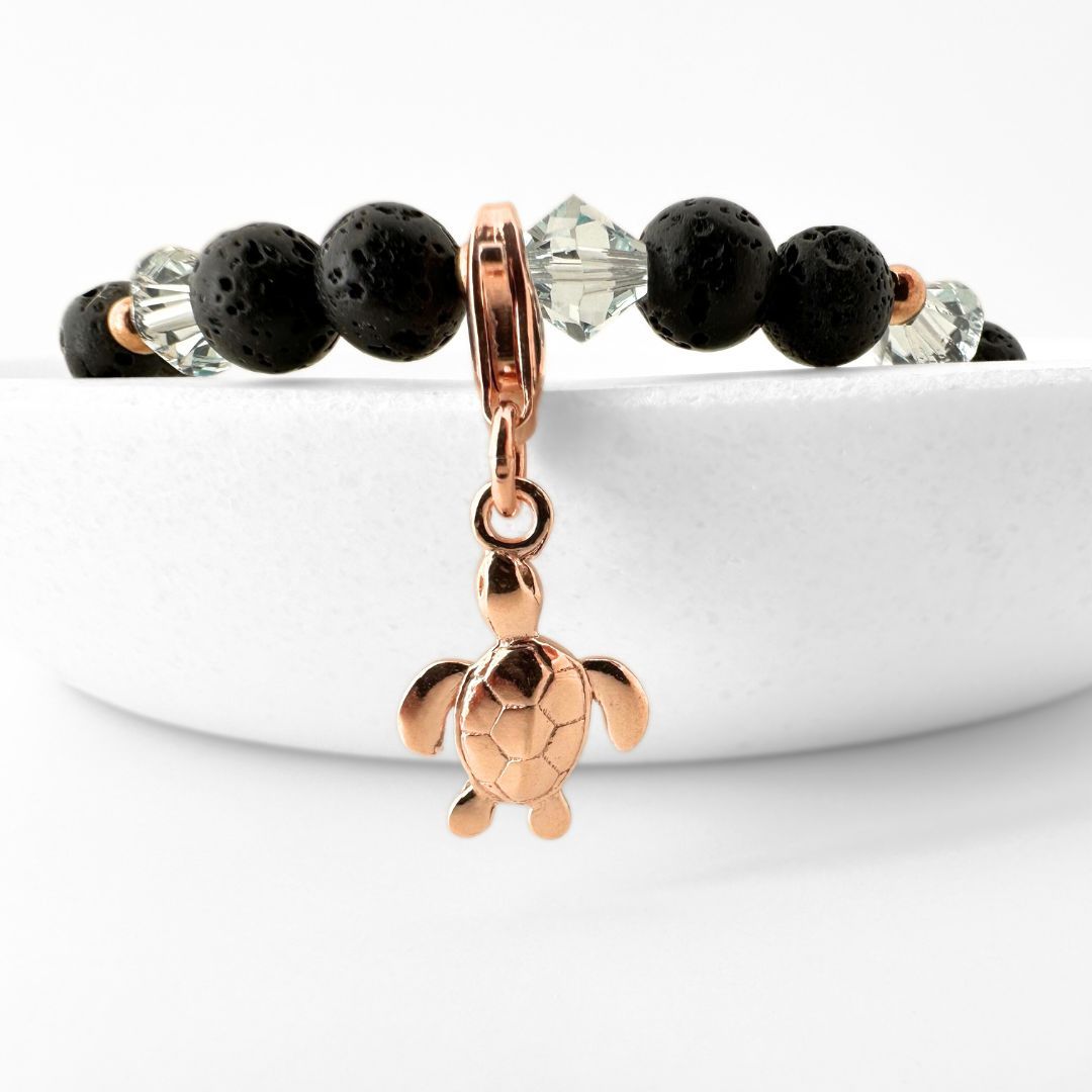 Zarter Schildkröten Charm - roségold