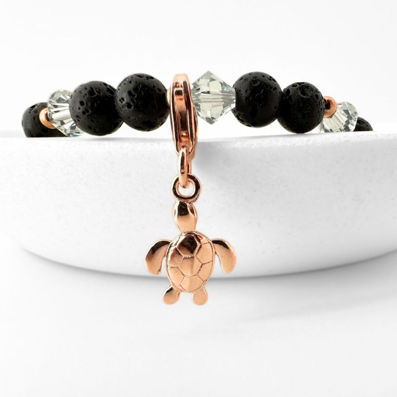 Zarter Schildkröten Charm - roségold