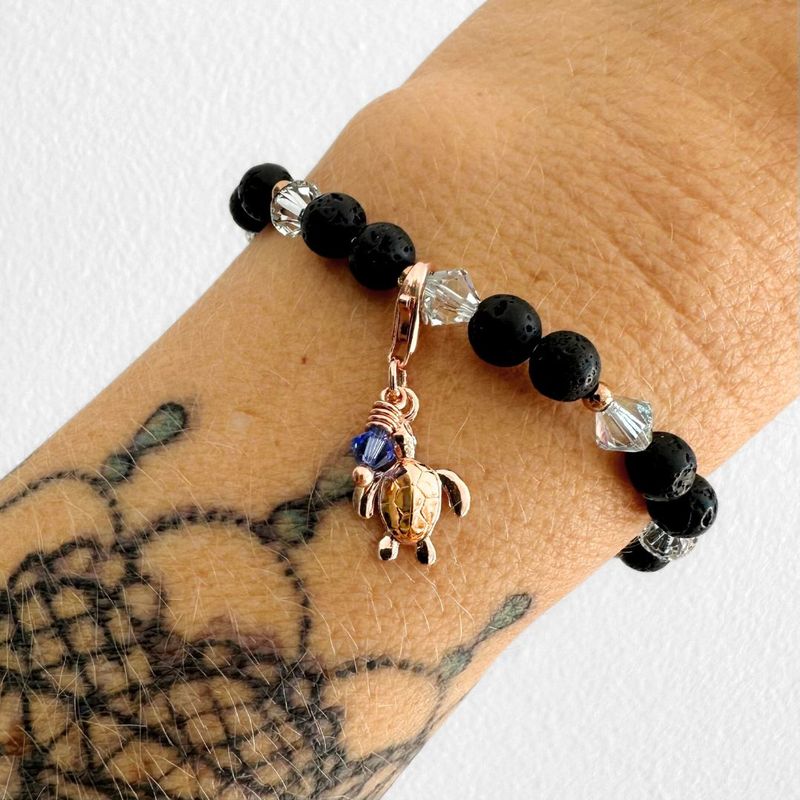Zarter Schildkröten Charm - roségold
