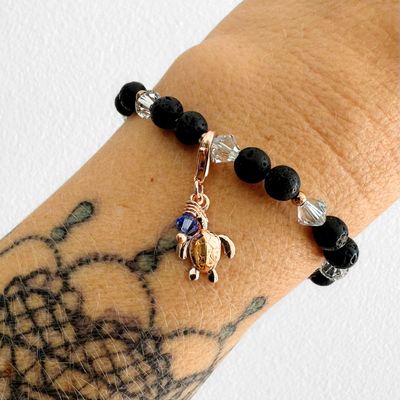 Zarter Schildkröten Charm - roségold