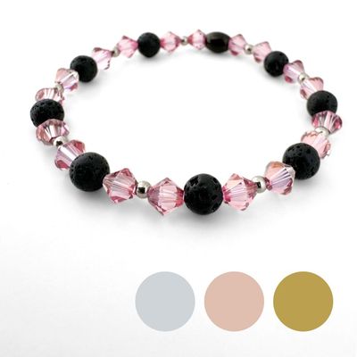 Dunkle Rose Doppel Kristall Armband
