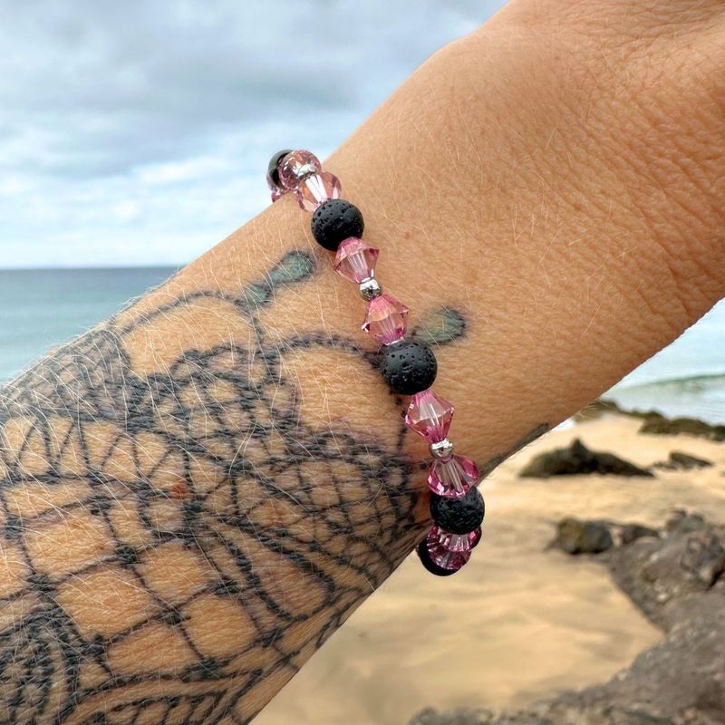 Dunkle Rose Doppel Kristall Armband