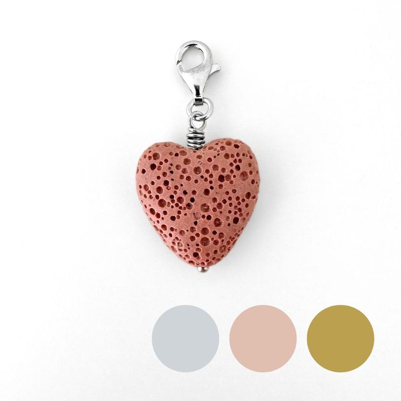 Rosa Lava Herz - Charm (ohne Kette)