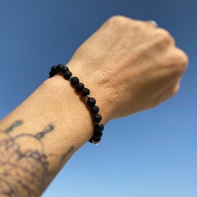 Charm Armband - schwarze Lava