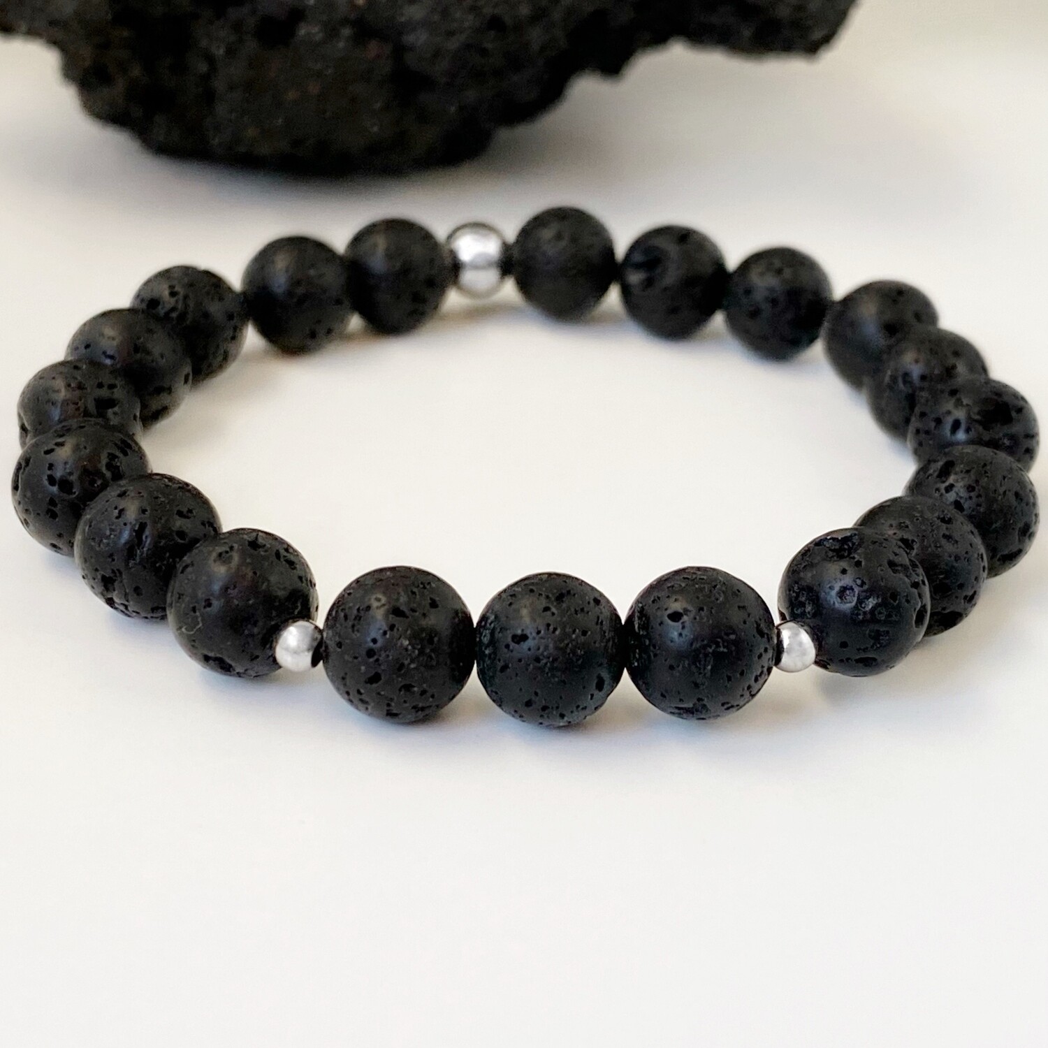 Charm Armband schwarz - 8 mm