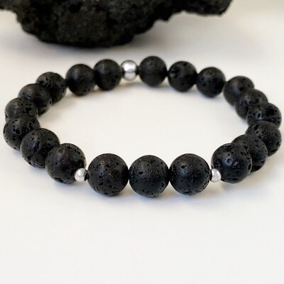 Charm Armband schwarz - 8 mm