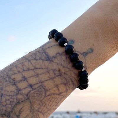 Charm Armband schwarz - 8 mm