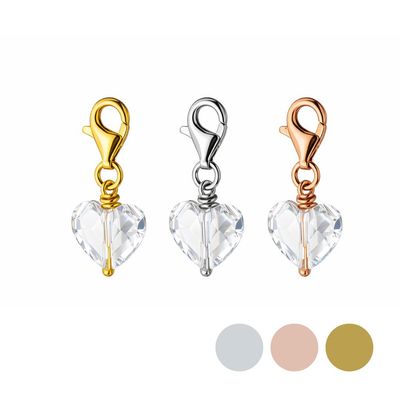 Kristall Herz Charm - klar
