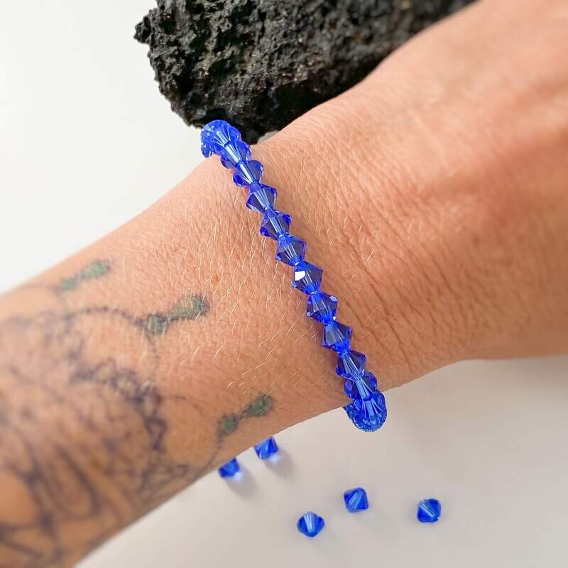 Meeresblau Kristall Armband - Pur