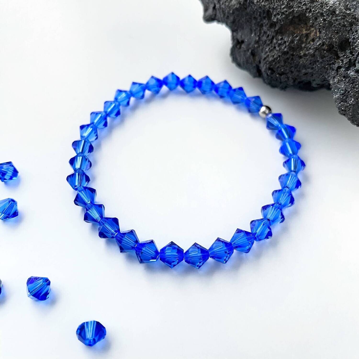Meeresblau Kristall Armband - Pur
