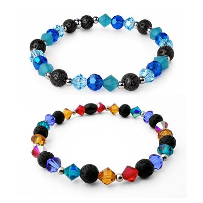 Energie · Doppel Kristall Armband - Wunschfarben