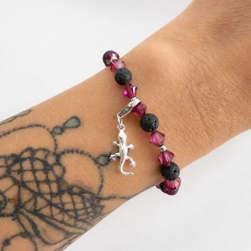 Gecko Charm - silber