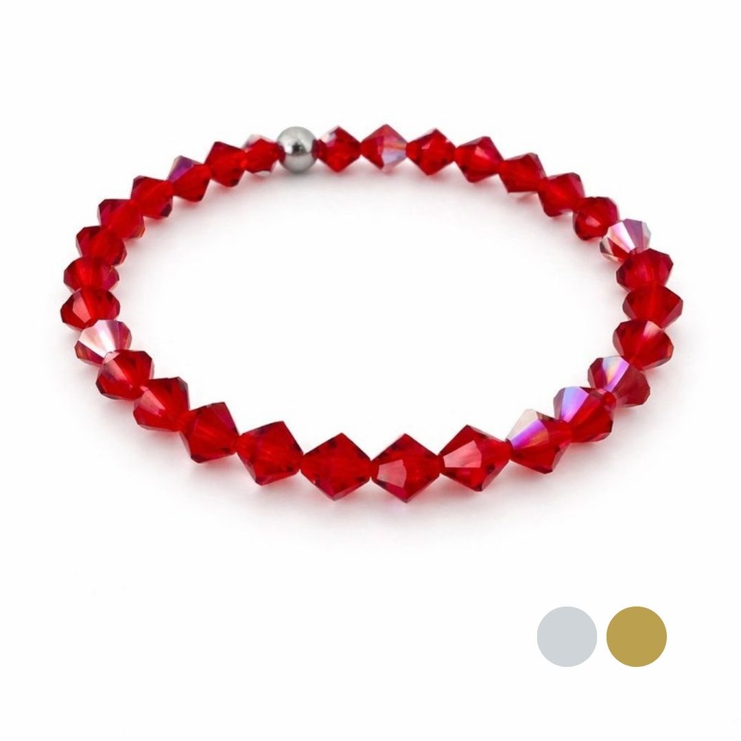 Hibiskus Rot AB Armband - Pur aus Swarovski Kristallen