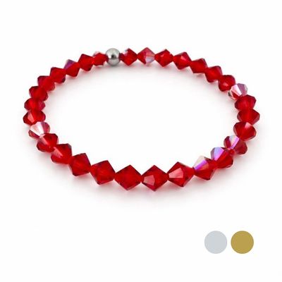 Hibiskus Rot AB Armband - Pur aus Swarovski Kristallen