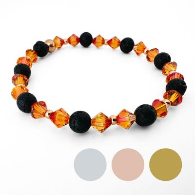 Glühende Lava Doppel Kristall Armband