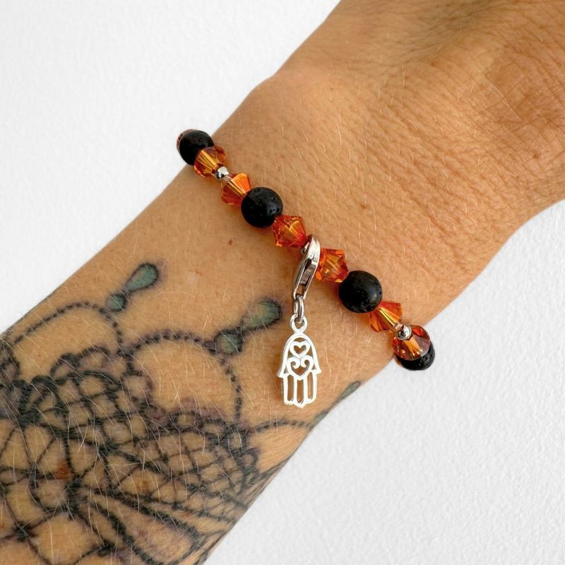 Glühende Lava Doppel Kristall Armband