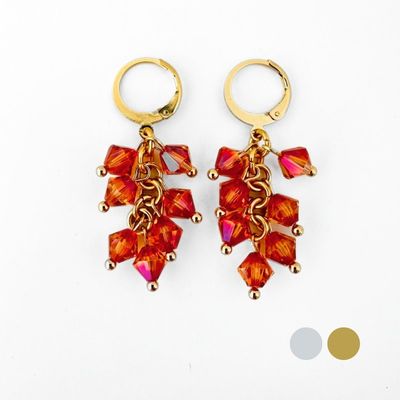Glühende Lava Kristall Bündel Ohrringe aus Swarovski Kristallen
