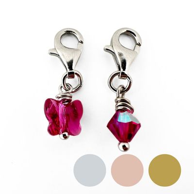 Mini Schmetterling + Kristall Charm 2er Set