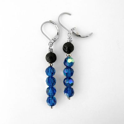 Capri Blau und Lava Ohrringe