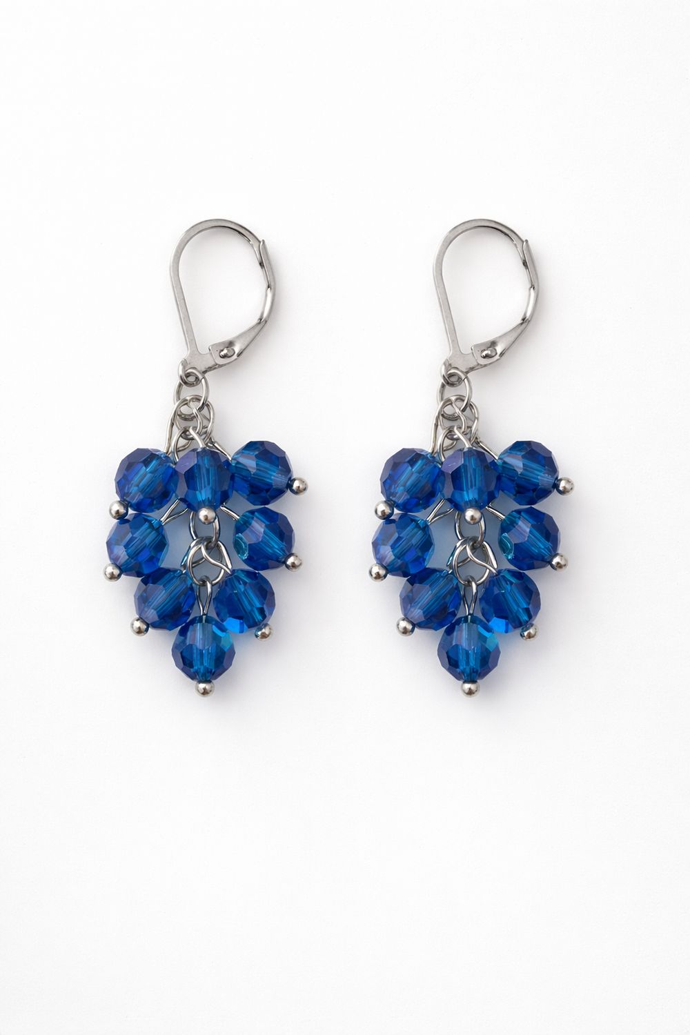 Capri Blau Kristall Bündel Ohrringe