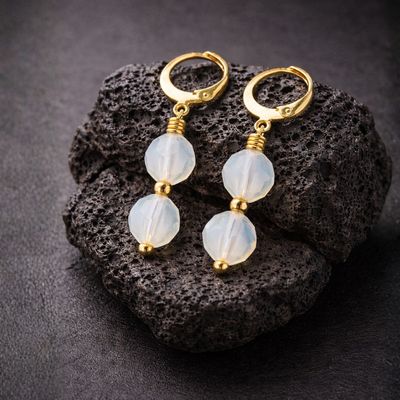 XL Opal Kristall  Ohrringe