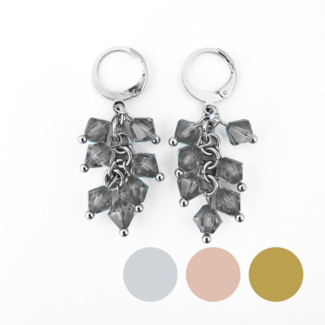 Winter Farben Kristall Bündel Ohrringe