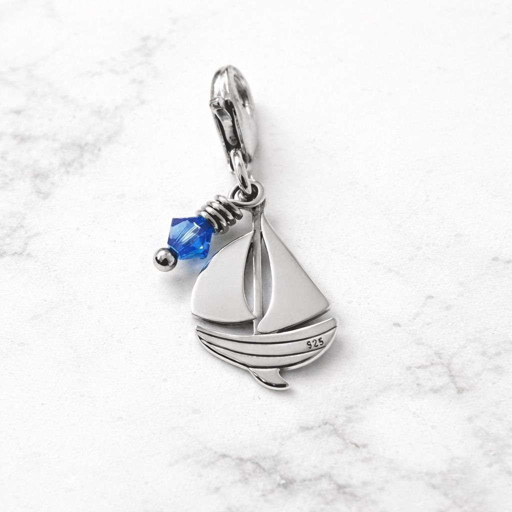 Segelboot Charm - silber