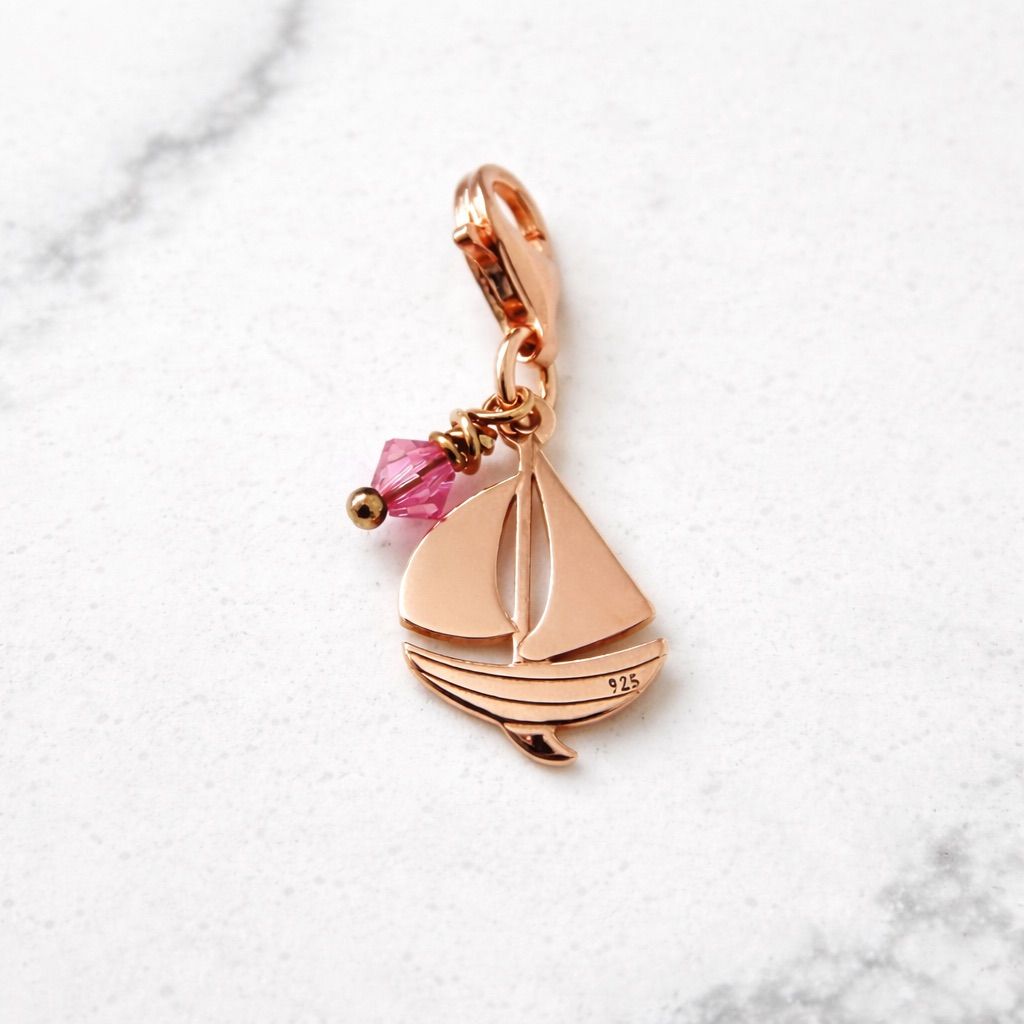 Segelboot Charm - roségold
