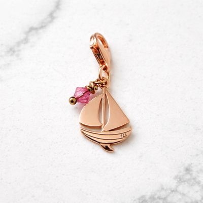 Segelboot Charm - roségold