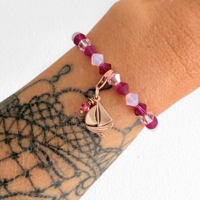 Segelboot Charm - roségold