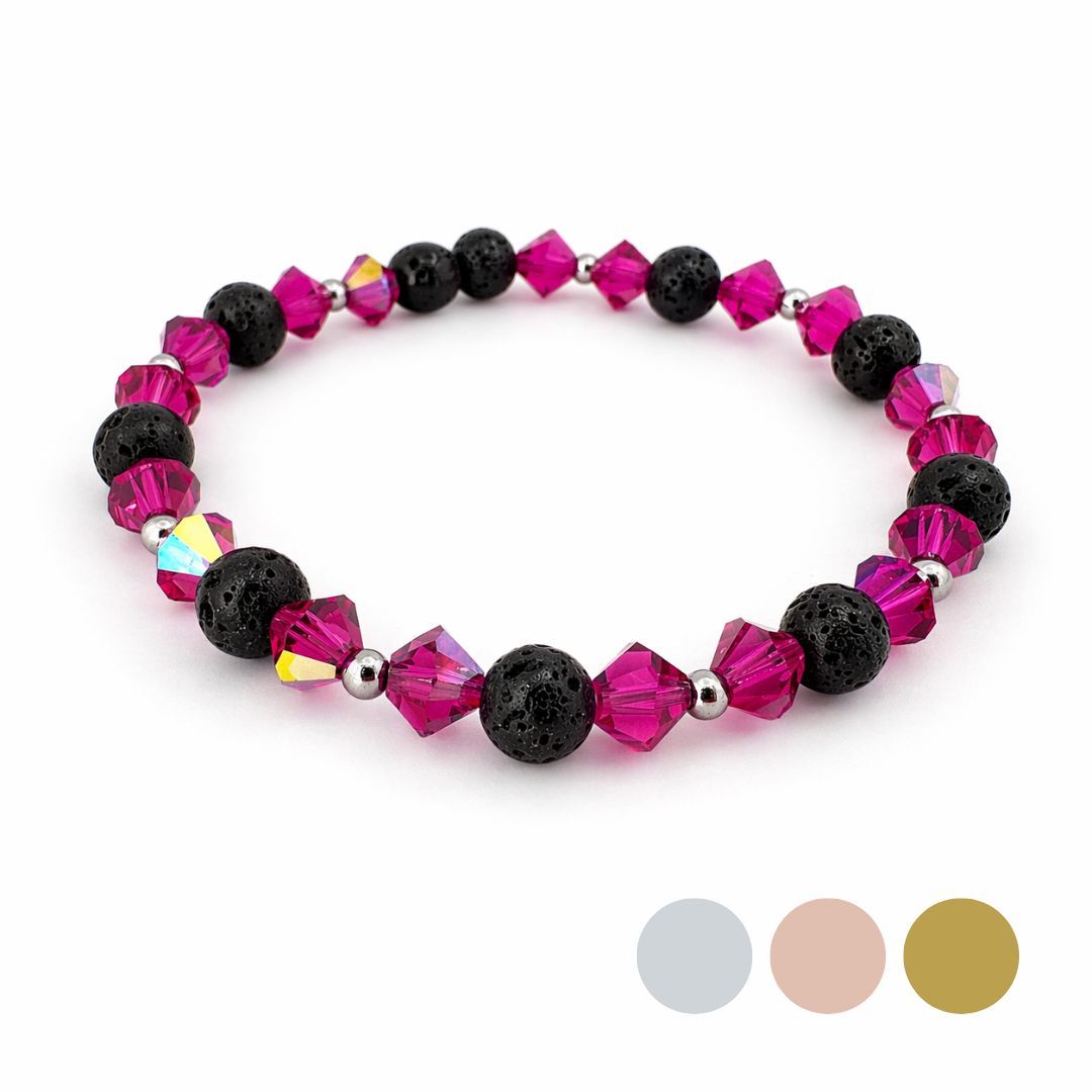Pinke Buganvilla Doppel Kristall Armband